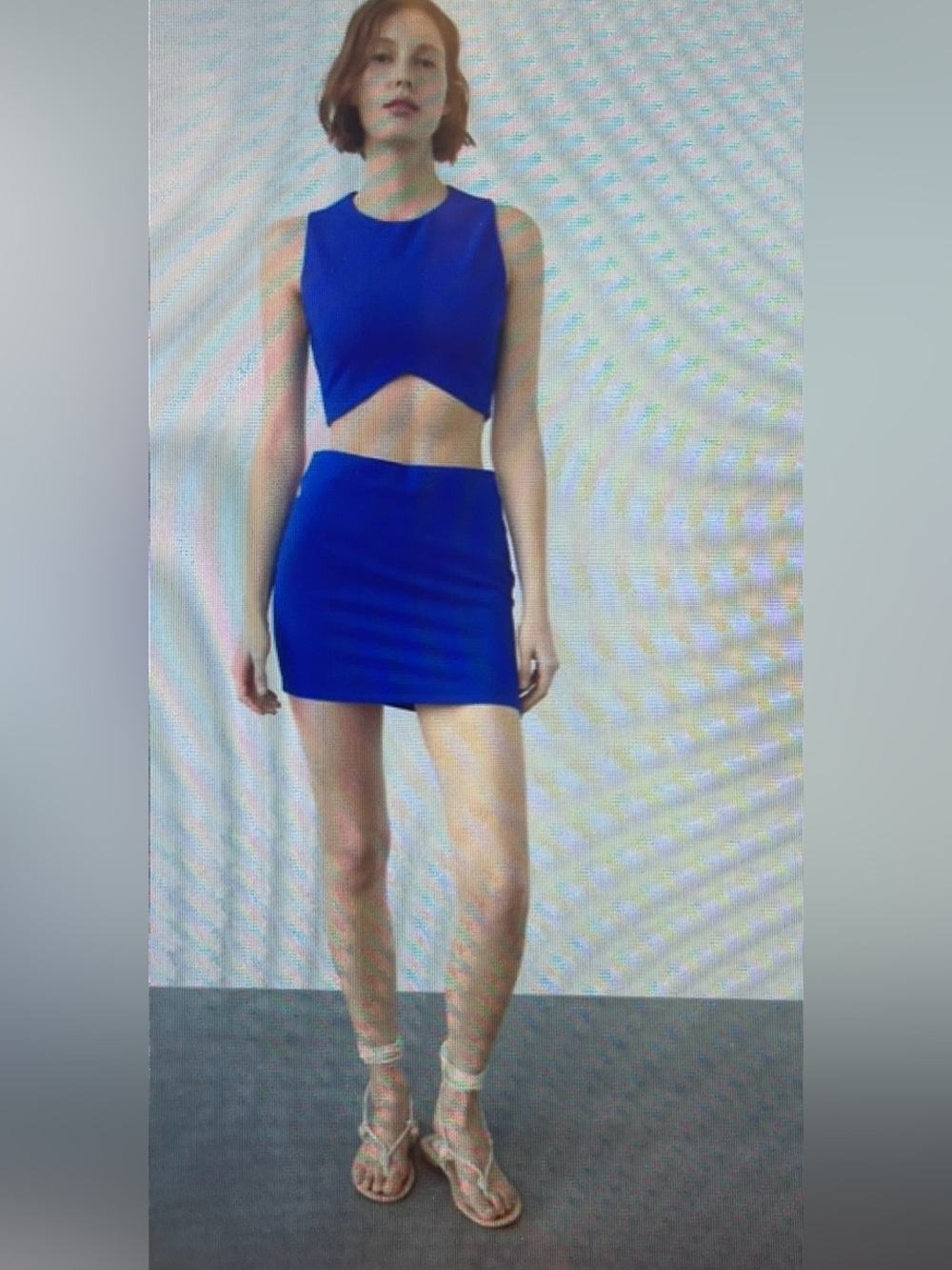 Zara Blue Asymmetric Hem Mini Dress